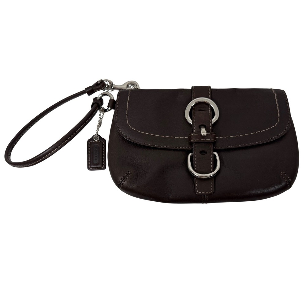 COACH Brown Soho Large Leather Wristlet